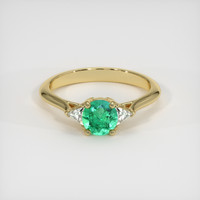 0.60 Ct. Emerald Ring, 18K Yellow Gold 1