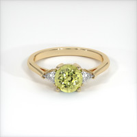 1.17 Ct. Greenish Yellow Sapphire Ring, 18K Yellow Gold 1