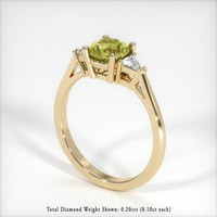 1.17 Ct. Greenish Yellow Sapphire Ring, 18K Yellow Gold 2