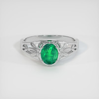 0.74 Ct. Emerald Ring, Platinum 950 1