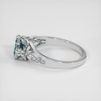 1.10 Ct. Greenish Blue Sapphire Ring, Platinum 950 4
