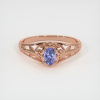 0.63 Ct. Sapphire Ring, 14K Rose Gold 1