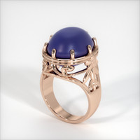 23.63 Ct. Greyish Blue Sapphire Ring, 14K Rose Gold 2