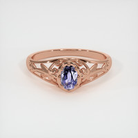 0.64 Ct. Sapphire Ring, 14K Rose Gold 1