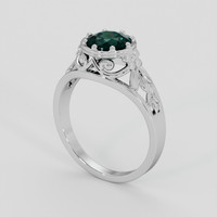 1.47 Ct. Bluish Green Sapphire Ring, Silver 2