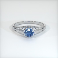 0.75 Ct. Blue Sapphire Ring, 10K White Gold 1
