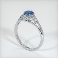 0.75 Ct. Blue Sapphire Ring, 10K White Gold 2