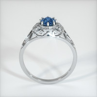 0.70 Ct. Greenish Blue Sapphire Ring, 10K White Gold 3