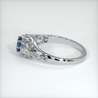 0.70 Ct. Greenish Blue Sapphire Ring, 10K White Gold 4