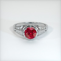 1.51 Ct. Purplish Red Ruby Ring, 10K White Gold 1