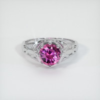 2.07 Ct. Purplish Pink Sapphire Ring, 10K White Gold 1