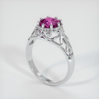 2.07 Ct. Purplish Pink Sapphire Ring, 10K White Gold 2