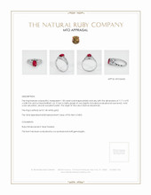 Ruby Ring 1.00 Ct., 14K White Gold Appraisal