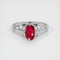 1.00 Ct. Ruby Ring, 14K White Gold 1