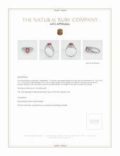 Ruby Ring 1.22 Ct. 14K White Gold Appraisal