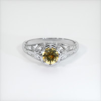 0.76 Ct. Yellowish Orange Sapphire Ring, 14K White Gold 1