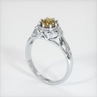 0.76 Ct. Yellowish Orange Sapphire Ring, 14K White Gold 3