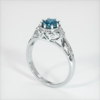 0.81 Ct. Sapphire Ring, 14K White Gold 2