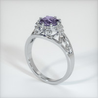 0.74 Ct. Purple Sapphire Ring, 14K White Gold 2