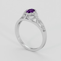 0.48 Ct. Purple Sapphire Ring, 14K White Gold 2