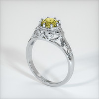 0.80 Ct. Greenish Yellow Sapphire Ring, 14K White Gold 2