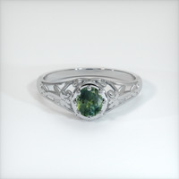 0.66 Ct. Sapphire Ring, 14K White Gold 1