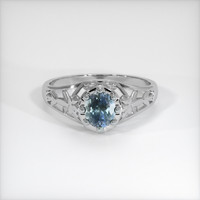 0.71 Ct. Sapphire Ring, 18K White Gold 1