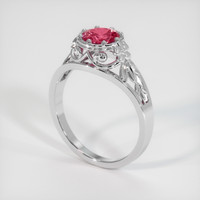 1.07 Ct. Padparadscha Sapphire Ring, 18K White Gold 2
