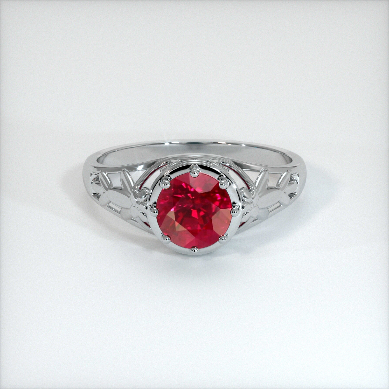 18k white gold ruby ring