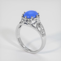 2.91 Ct. Blue Sapphire Ring, 18K White Gold 2