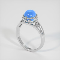 4.14 Ct. Blue Sapphire Ring, 18K White Gold 2