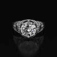 4.07 Ct. Sapphire Ring, 18K White Gold 1