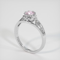 0.58 Ct. Pink Sapphire Ring, 18K White Gold 2
