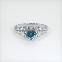 0.81 Ct. Sapphire Ring, 18K White Gold 1