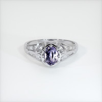 0.86 Ct. Sapphire Ring, 18K White Gold 1