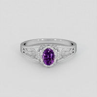 0.48 Ct. Purple Sapphire Ring, 18K White Gold 1