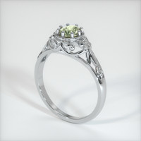 0.67 Ct. Sapphire Ring, 18K White Gold 2