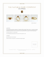 Ruby Ring 1.08 Ct. 14K Yellow Gold Appraisal