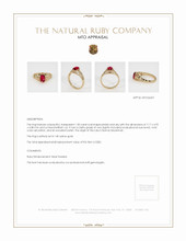 Ruby Ring 1.00 Ct., 14K Yellow Gold Appraisal