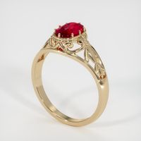 1.00 Ct. Ruby Ring, 14K Yellow Gold 2