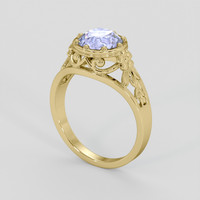 2.13 Ct. Bluish Purple Sapphire Ring, 14K Yellow Gold 2