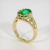 2.62 Ct. Emerald Ring, 18K Yellow Gold 2