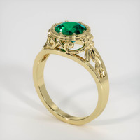 1.23 Ct. Emerald Ring, 18K Yellow Gold 2