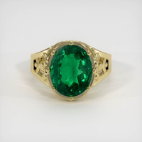 4.54 Ct. Emerald Ring, 18K Yellow Gold 1