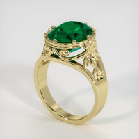 4.54 Ct. Emerald Ring, 18K Yellow Gold 2