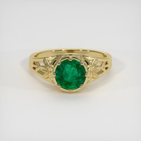 1.15 Ct. Emerald Ring, 18K Yellow Gold 1