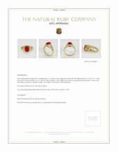 Ruby Ring 1.13 Ct. 18K Yellow Gold Appraisal