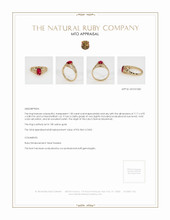 Ruby Ring 1.00 Ct., 18K Yellow Gold Appraisal