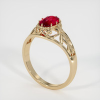 1.00 Ct. Ruby Ring, 18K Yellow Gold 2