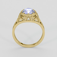2.13 Ct. Bluish Purple Sapphire Ring, 18K Yellow Gold 3